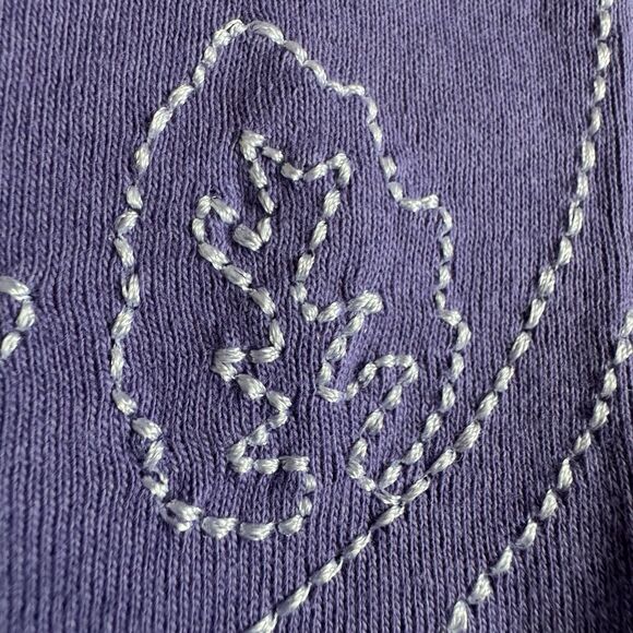 Vintage Croft & Barrow Top Women  XL Purple Floral Embroidered Hawaiian Tropical - Picture 14 of 16